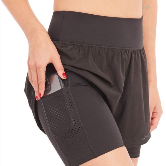 SPANX Get Moving Double layer Shorts XS black running athletic bike - Picture 5 of 9